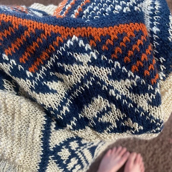 Almost Famous Bohemian Aztec Print Knit Open Front Sweater Oversized Dolman S M - Picture 3 of 5